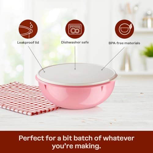 Tupperware Fix-N-Mix Vintage Pink Mixing Bowl - Image 4