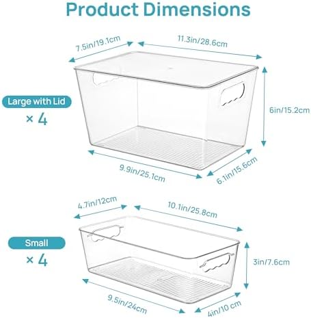 Vtopmart 8 Pack Clear Storage Bins - Image 2