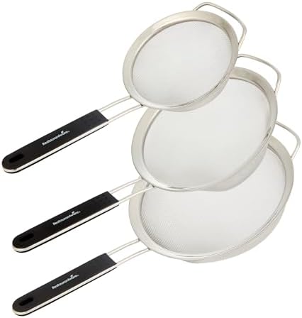 Restaurantware Round Stainless Steel Extra Fine Mesh Strainer Set by Restaurantware