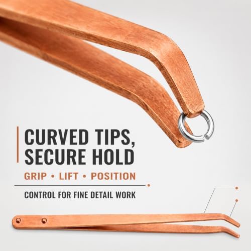 Copper Tongs, 8.5 Inch Curved Tip - Image 4