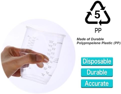 XUXU 50pcs 8oz Graduated Clear Plastic - Image 5