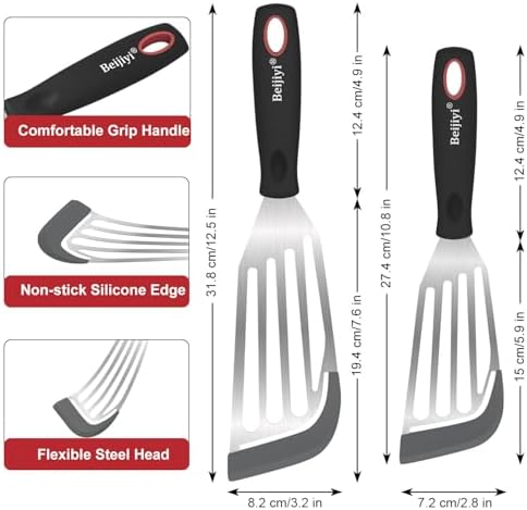 Beijiyi 2-Piece Silicone Fish Spatula - Image 6