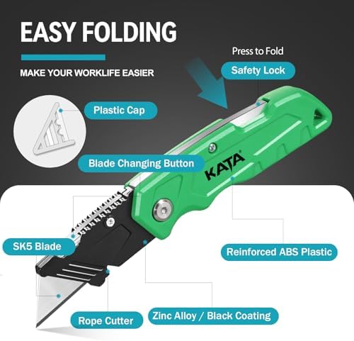 KATA 4 Pack Folding Utility Knife Set, Box Cutter - Image 4