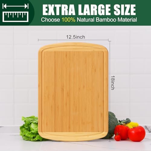 Homaxy Extra Large Bamboo Cutting Boards - Image 2