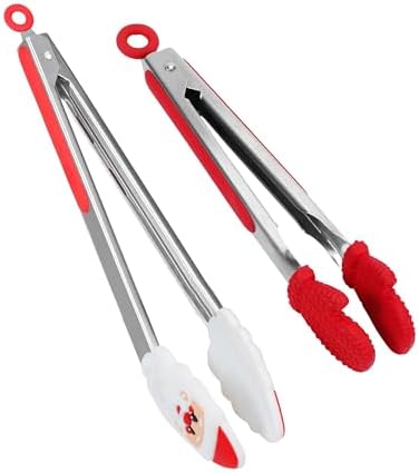Kitchen Tongs, Food-Grade Silicone Tips by ANDGELOO