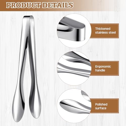 2 Pack Silver Polished Serving Tongs 12 Inch - Image 4