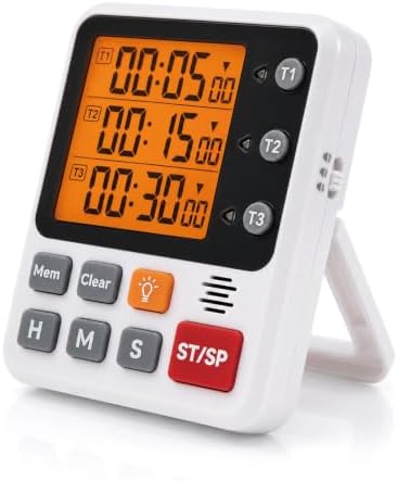 Backlit Magnetic 3-Channel Digital Kitchen Timer by Unknown