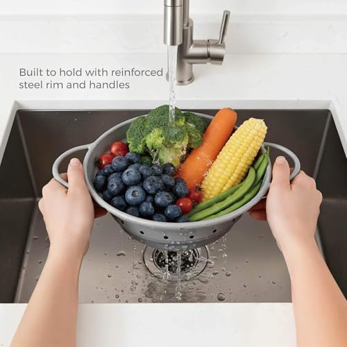 2‑Quart Silicone Collapsible Colander & Kitchen Collapsible Strainer - Image 2