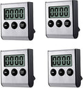 4 Pack Digital Kitchen Timer Magnet, Stainless Steel Cooking Timers by Kyzistn