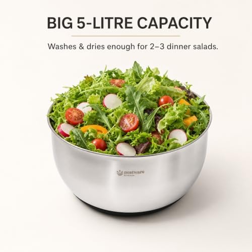 Stainless Steel Salad Spinner Large, 5.3 Qt - Image 3