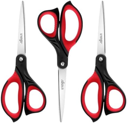 LIVINGO 8.5-Inch Office Scissors All Purpose, 3 Pack Household Shears by LIVINGO