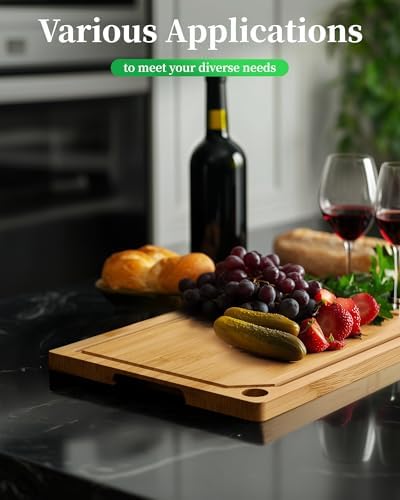 Kitsure Bamboo Cutting Board for Kitchen - Image 6