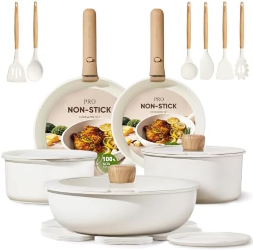 CAROTE Pots and Pans Set Non Stick, Detachable Handle Cookware by CAROTE