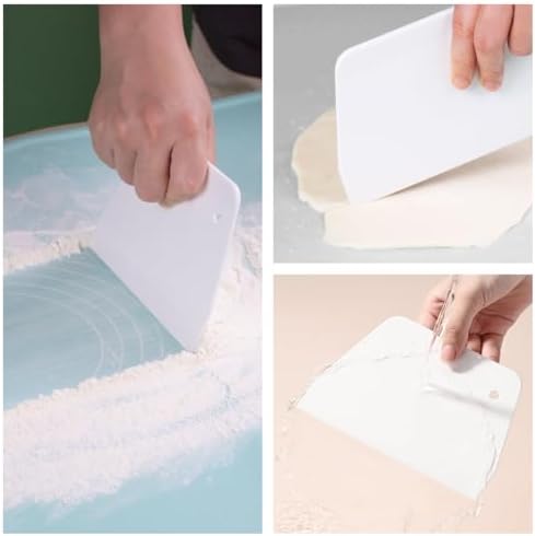 3 Piece Plastic Dough Scraper, Food Grade Trapezoidal Bread Scraper Set - Image 3