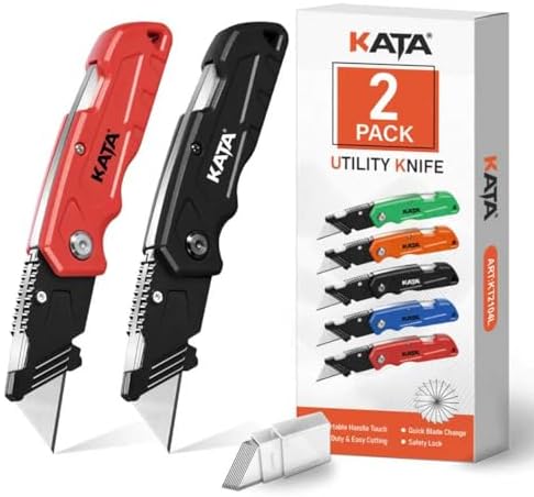 KATA 2-PACK Folding Utility Knife, Compact Box Cutter by KATA