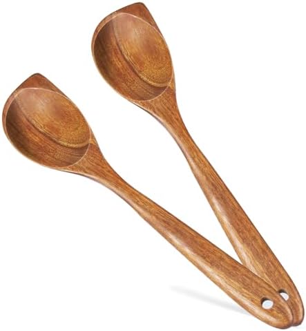 2 Pack Premium wooden spoons for cooking by FunCee