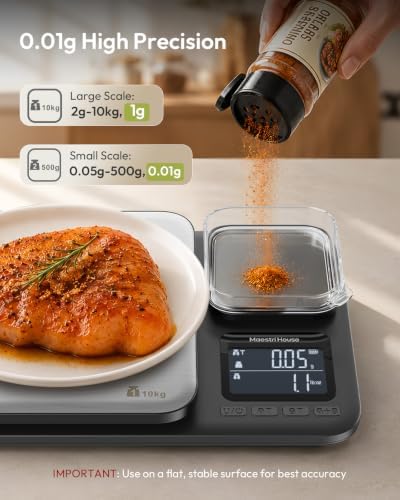 Maestri House Dual Platform Kitchen Scale, 1g/0.01g Precision - Image 3