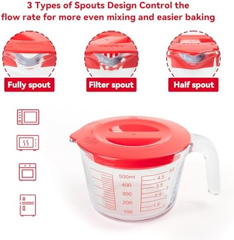 Glass Measuring Cups with Lids, 2 Cup （500ML） - Image 5