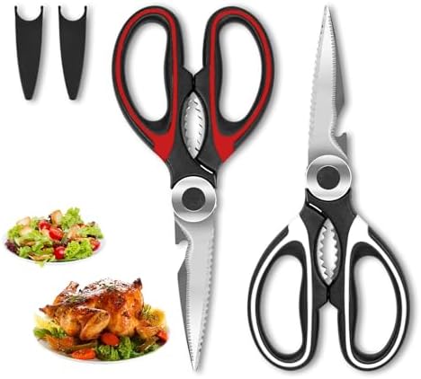 SZHLUX 2-Pack Kitchen Scissors Heavy Duty, Premium Sharp Kitchen Shears by SZHLUX