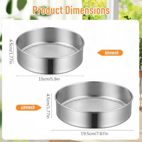 Flour Sifter Fine Mesh Sieve Round Cake Baking Strainer - Image 3