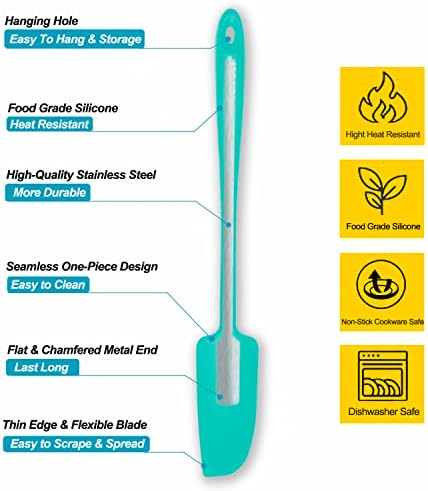 2-Pack Vovoly Silicone Jar Spatulas, Small Seamless Design Rubber Scraper - Image 2