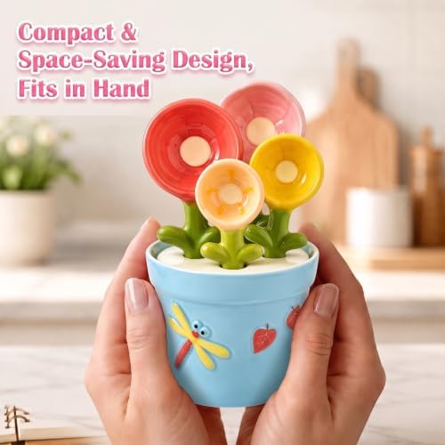 Cute Flower Ceramic Measuring Spoons Set - Image 5
