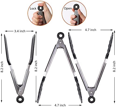 7 inch Mini Silicone Serving Tongs - Image 2