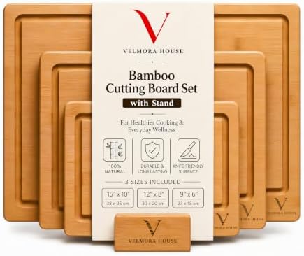 3-Piece Bamboo Cutting Board Set by Unknown