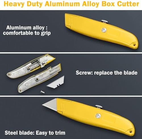 Lasnten 12 Pcs Box Cutter Utility Knife Retractable Bulk - Image 3