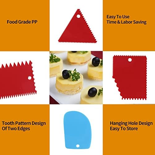 Cake Smoother Scraper Dough Scraper Tools Set, Cake Icing Scraper Smoother - Image 4