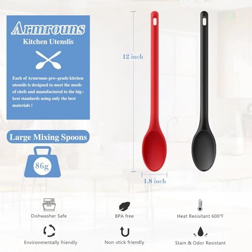 Long handle Silicone Mixing Spoon - Image 2