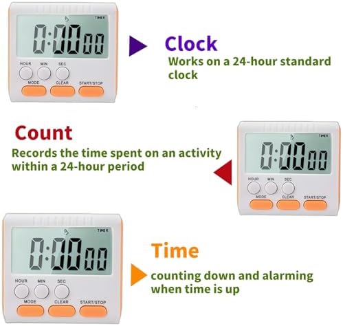 24 Hour Digital Timer Magnetic Kitchen Timer - Image 5