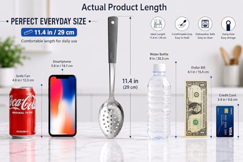 Serving Spoon Set with Silicone Handles, 2-Piece spoon - Image 2