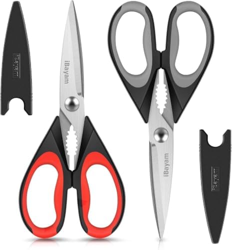 iBayam Kitchen Scissors Shears All Purpose Heavy Duty, Protective Sheath by iBayamDirect