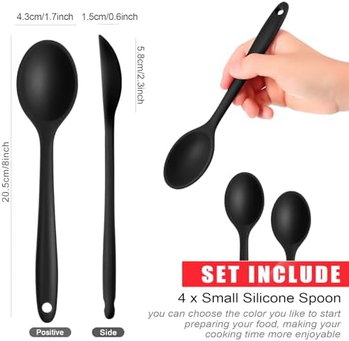Patelai 4 Pcs Small Silicone Spoons - Image 2