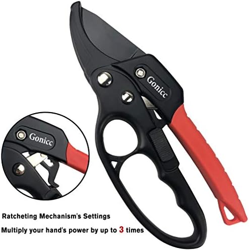 gonicc 8" Professional Ratchet Anvil Pruning Shears - Image 2