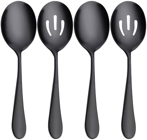 Serving Spoons Set, 8.7 Inch, Slotted and Solid Serving Utensils by AYFDISHS
