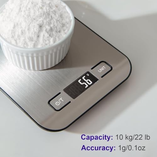 QP Food Scale, 22 lb Digital Kitchen Scale, 1 g/0.1 oz Readability, 7 Units - Image 2