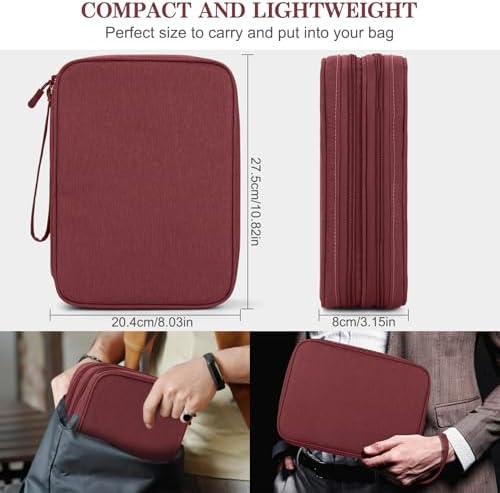 FYY Electronic Organizer, Travel Tech Pouch Bag, Extra Large, Wine Red - Image 2