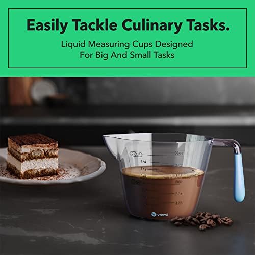 Vremi 3 Piece Plastic Measuring Cups Set BPA Free Stackable Measuring Cups - Image 6