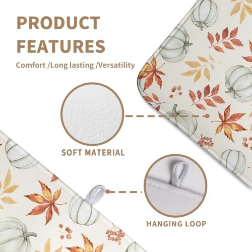 Fall Orange Maple Leaf Pumpkin Dish Drying Mat - Image 3