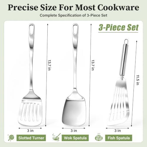 3 PCS Stainless Steel Spatulas Set - Image 2