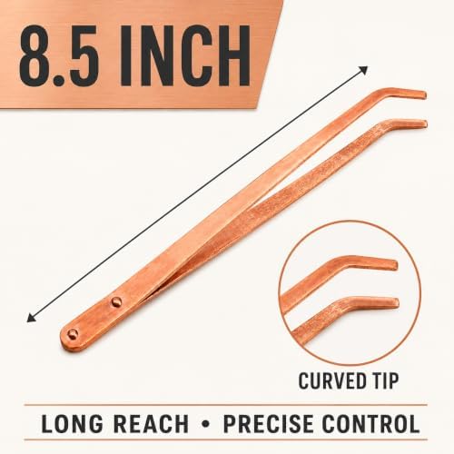Copper Tongs, 8.5 Inch Curved Tip - Image 2