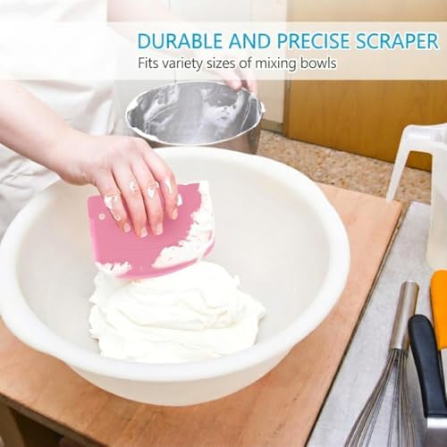 Bowl Scraper Spatula Multipurpose dough Scraper 2PCS, Flexible Plastic Kitchen - Image 3