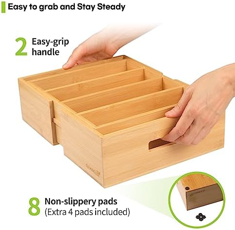 Expandable Bamboo Kitchen Cabinet Organizer - Image 4