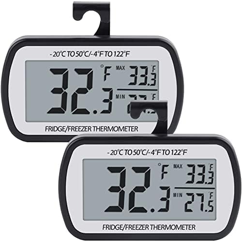 AEVETE Refrigerator Thermometer Digital Fridge Freezer Thermometer 2 Pack by AEVETE