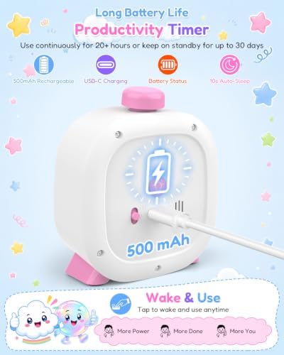 Digital Visual Timer for Kids ADHD, 99-Minute Countdown, Rechargeable - Image 7