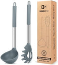 BUNDLEPRO Silicone Soup Ladle and Pasta Spoon Set, 2 Pack by BUNDLEPRO
