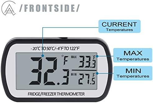 AEVETE Refrigerator Thermometer Digital Fridge Freezer Thermometer 2 Pack - Image 2