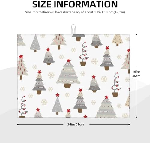 Absorbent Dish Drying Mat For Kitchen Counter, Christmas Tree Microfiber Dish - Image 2